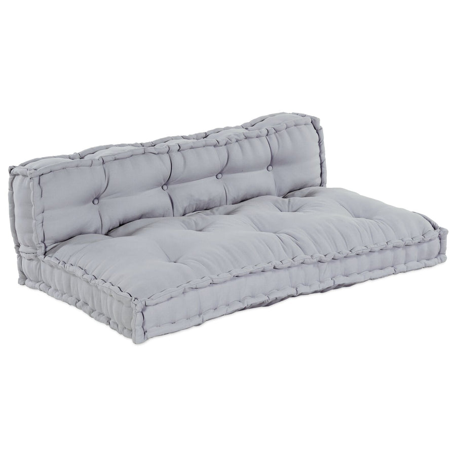 Pallet Sofa Kussen Met Rugsteun Stof Grijs 2x kussens
