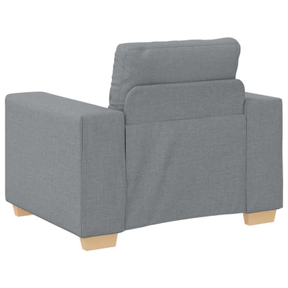 3-Delige Sofa Set Met Kussens Stof Lichtgrijs