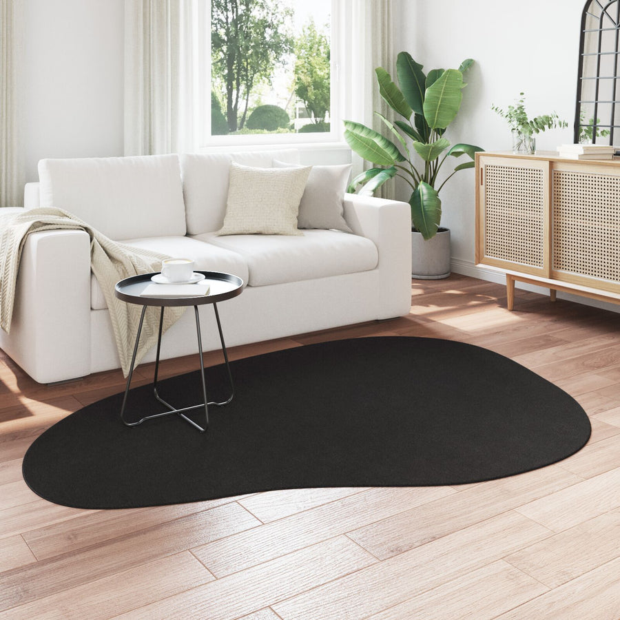 Vloerkleden Polypropeen Vloerkleden Ovaal Zwart 140 x 200 cm Ovaal-Golfrand