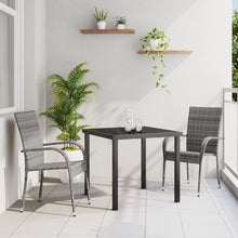 3-Delige Tuin Eetset Grijs Poly Rattan