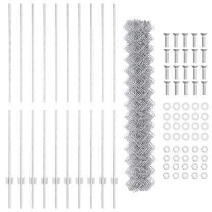 Chain Link Fence Met 20 U Posts Zilver 1,5X10 M Staal