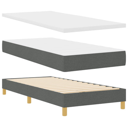Boxspringbed Met Matras Stof Donkergrijs 100 x 200 cm Lijnenontwerp