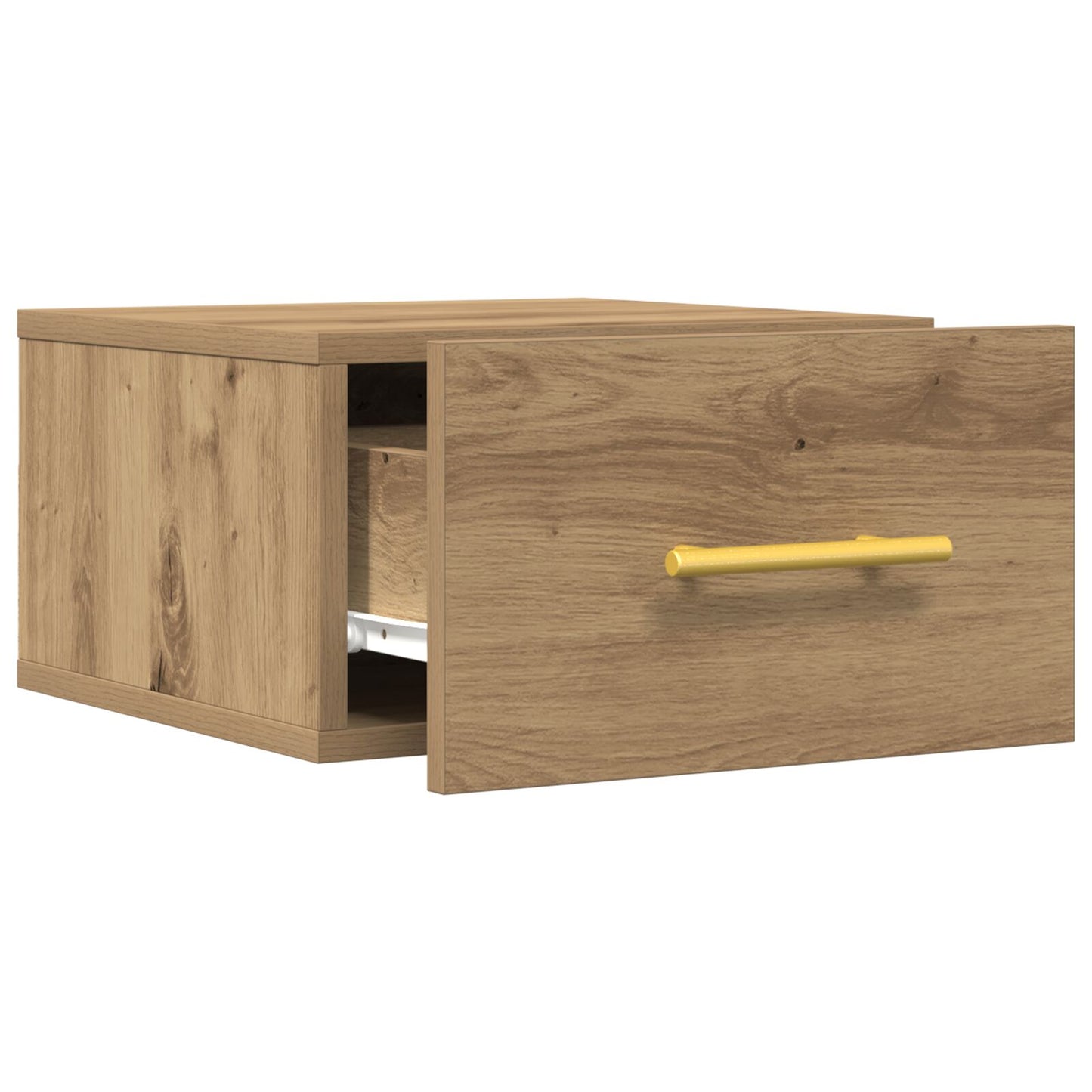 Nachtkasten 2 Stuks Wandgemonteerd Artisan Eiken 35X35X20 Cm Zwart Eiken