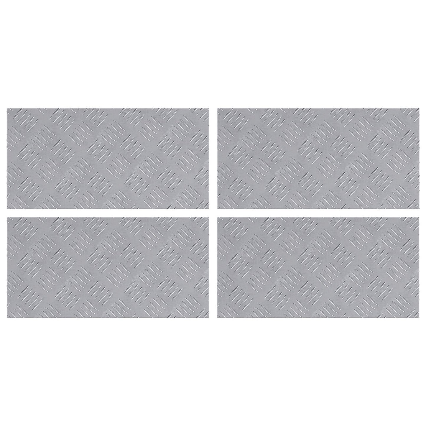 Aluminium Checker Platen - 4 Pak, Anti-Slip, 50X25 Cm 50 x 25 x 0.2 cm Rechthoekig