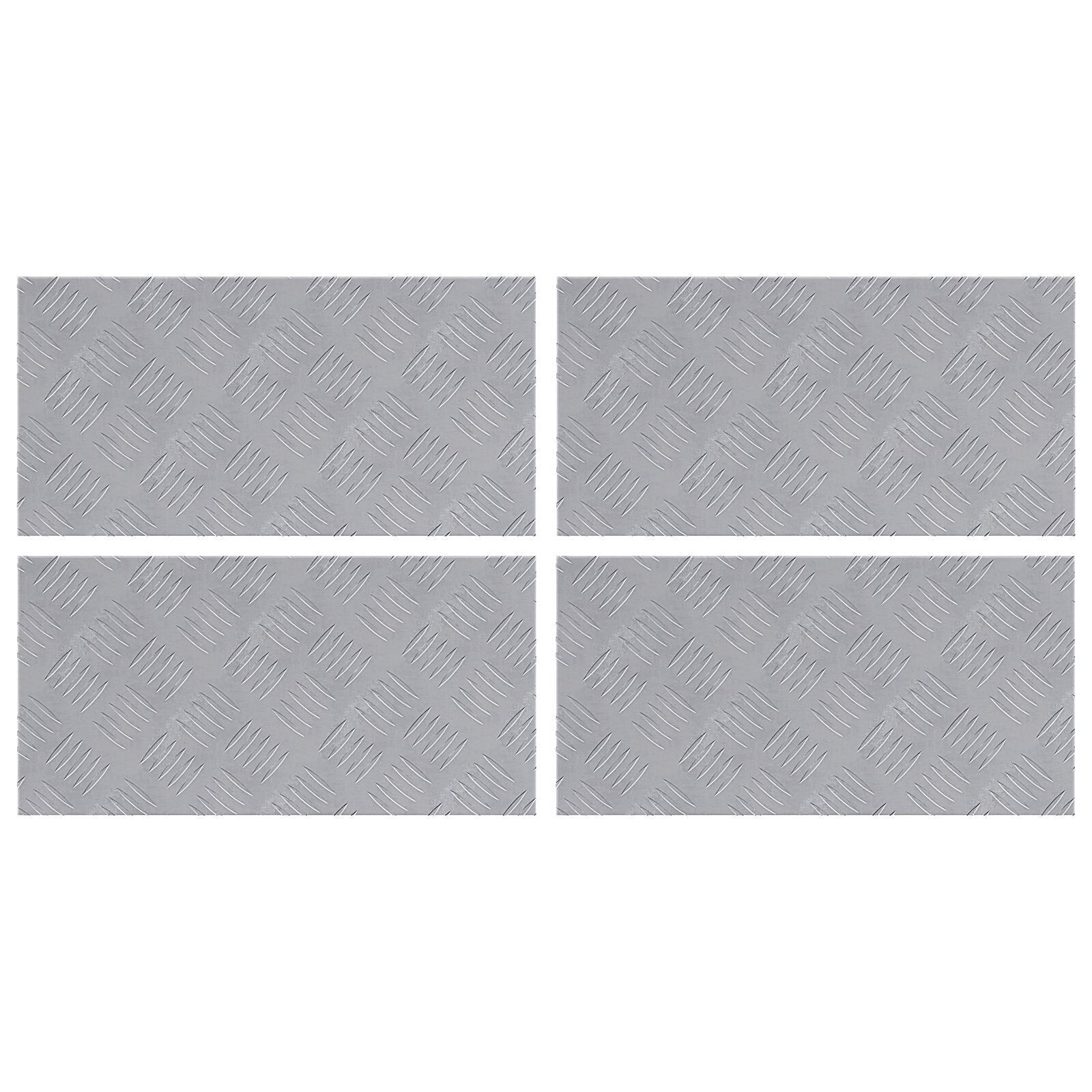 Aluminium Checker Platen - 4 Pak, Anti-Slip, 50X25 Cm 50 x 25 x 0.2 cm Rechthoekig