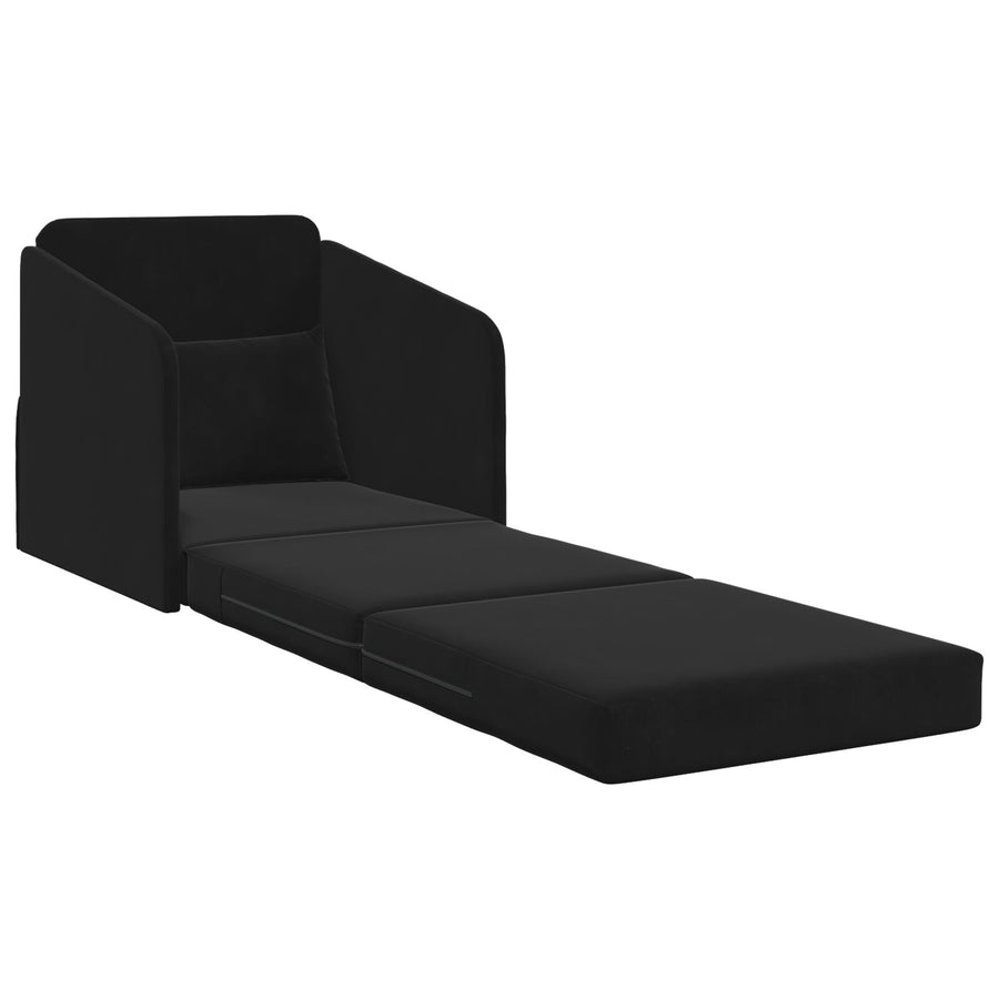 Vloer Sofa Bed 2-In-1 65X80X83 Cm Velvet Zwart