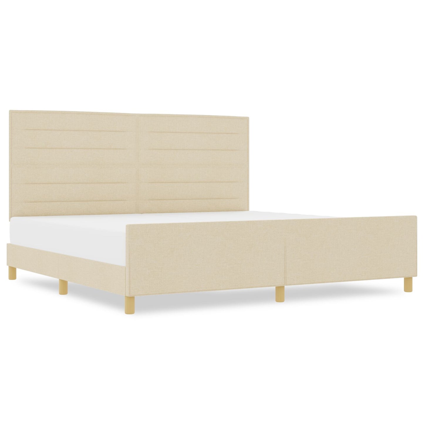 Crème Stoffen Bedframe 200X200 Cm Crème