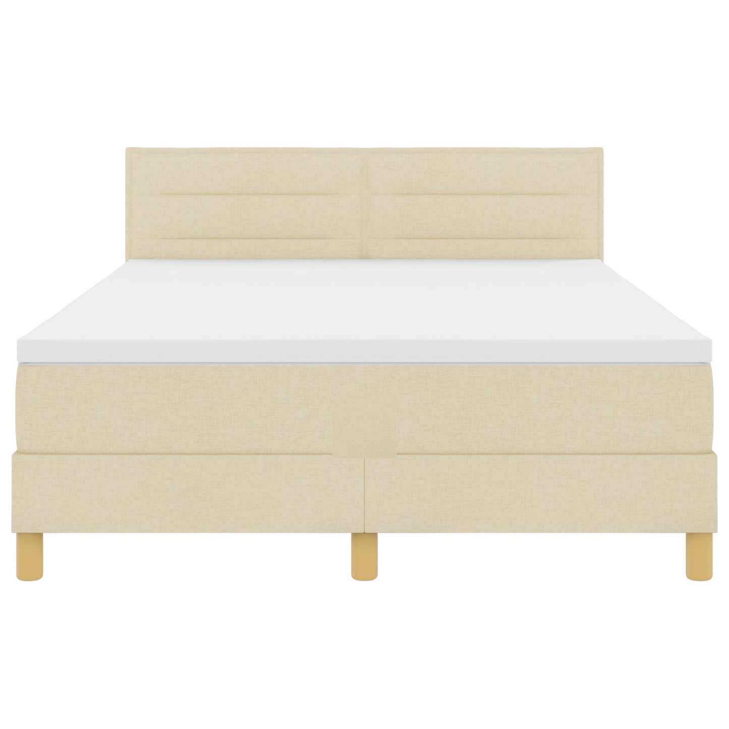 Boxspringbed Met Matras Stof Crème 140 x 200 cm lijnen ontwerp