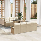 Tuinset poly rattan 8-delig beige voor 7 personen