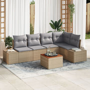 Tuinset poly rattan 6-delig beige