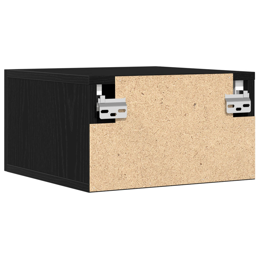 Nachtkastjes 2 Stuks Wandgemonteerd Zwart Eiken 35X35X20 Cm Zwart Eiken