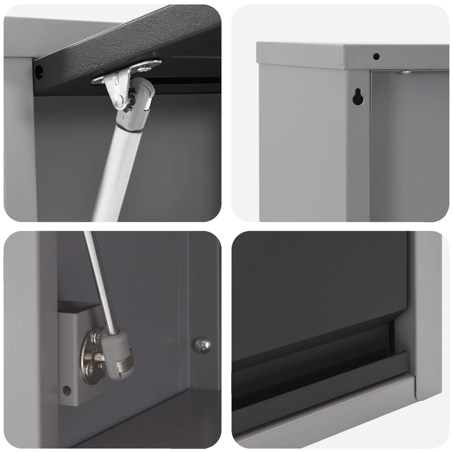 8-Delige Werkbankset - Staal 3x (84 cm) Zwart 3x kast + 3x pegboard + 2x kast met deur