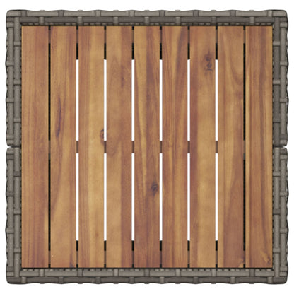3-Delige Tuin Bistroset Met Kussens Grijs Poly Rattan
