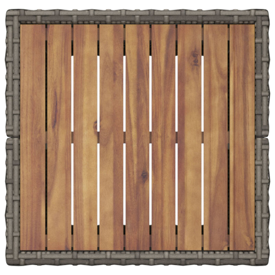 3-Delige Tuin Bistroset Met Kussens Grijs Poly Rattan