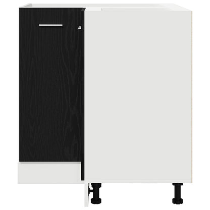 Zwarte Eiken Hoek Onderkast - 75.5X75.5X81.5 Cm