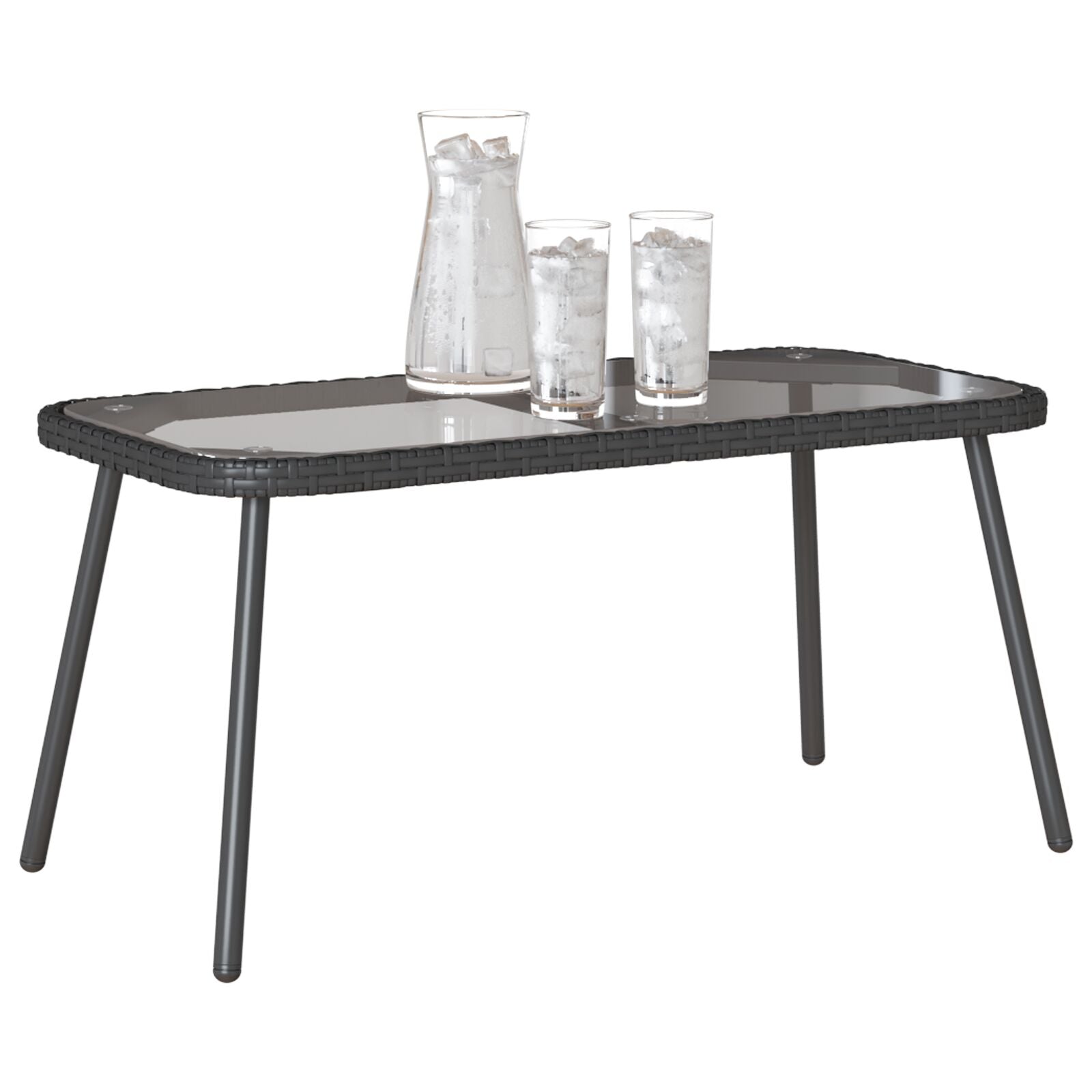 Salontafel 90X45X42 Cm Poly Rattan Zwart