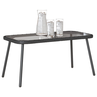 Salontafel 90X45X42 Cm Poly Rattan Zwart