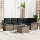 Garden Sofa Set with Cushions 6 pcs Poly Rattan
