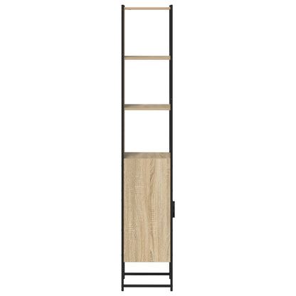 Badkamerkast Sonoma Eik 33X33X185,5 Cm Hout Zwart Eiken