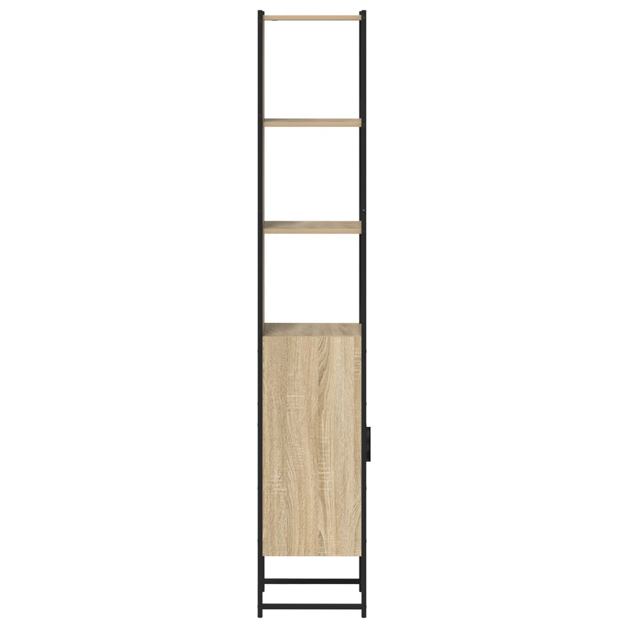 Badkamerkast Sonoma Eik 33X33X185,5 Cm Hout Zwart Eiken