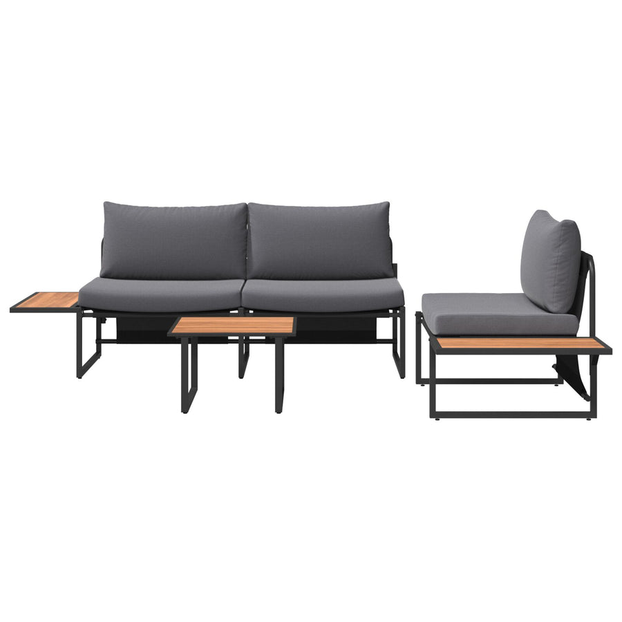 3-Delige Tuinsofa Set Met Anthraciet Kussens