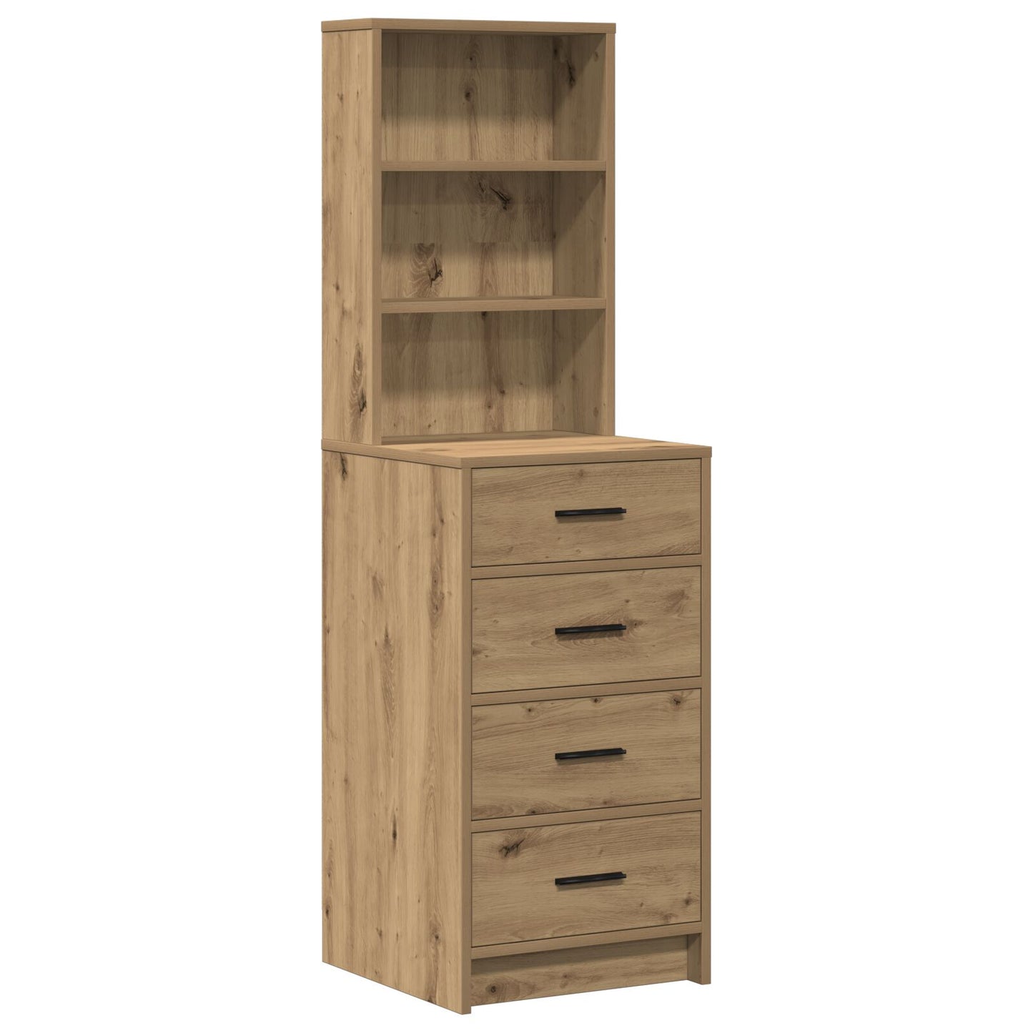 3-Delige Kaptafel Set Met Led Ambachtelijk Eiken Bewerkt Hout
