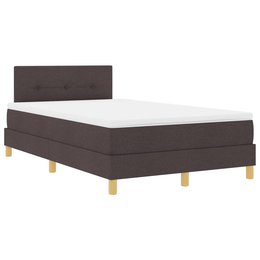 Boxspringbed Met Matras Stof Donkerbruin 120 x 200 cm Knopen met knopen
