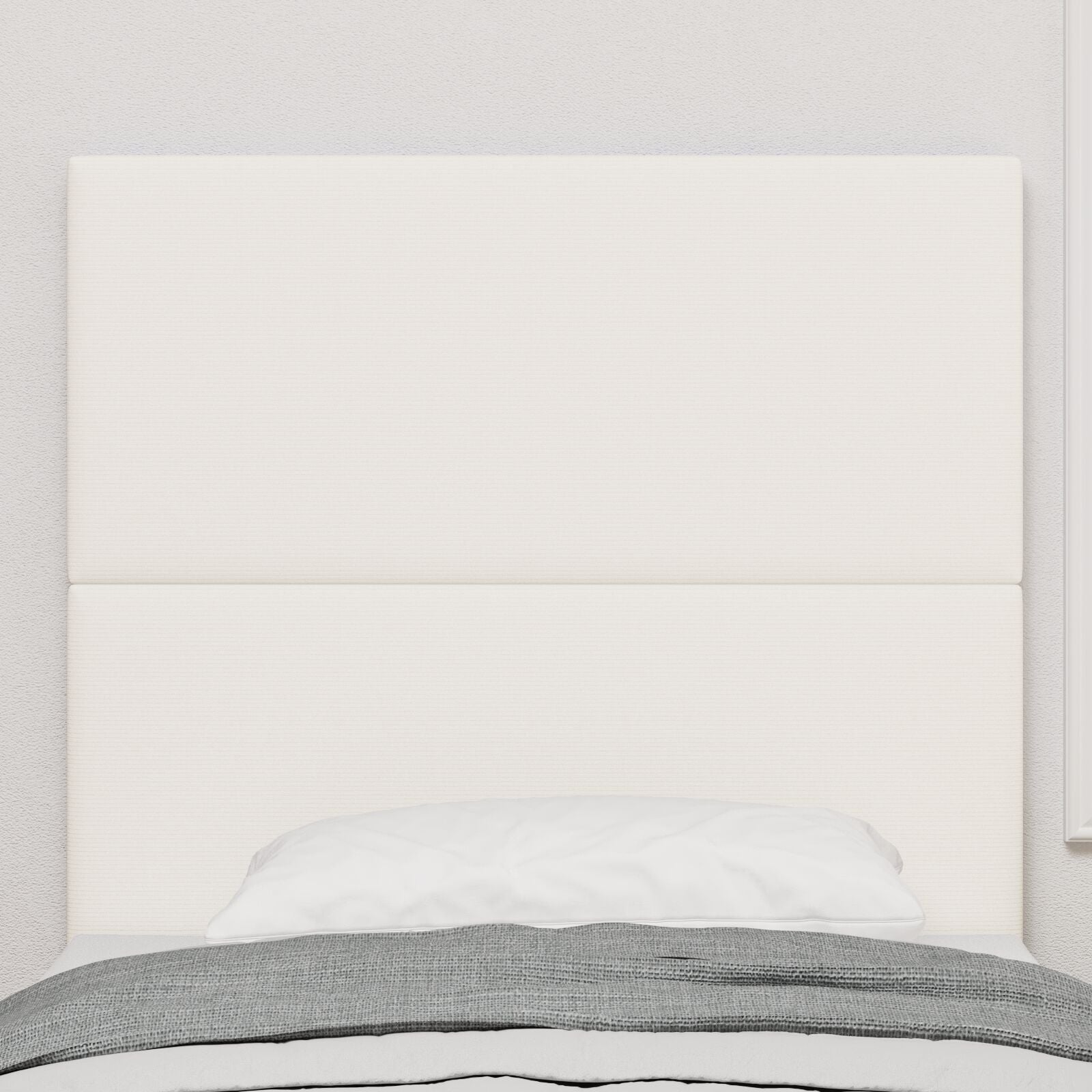 Hoofdbord Eenvoudig Ontwerp Corduroy Stof Crème 90 cm Hoog hoofdbord