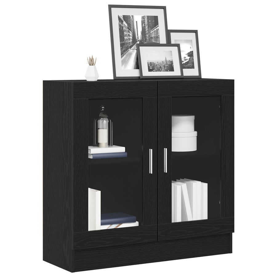 Boekenkast Zwart Eiken 82,5X30,5X80 Cm Gelaagd Hout