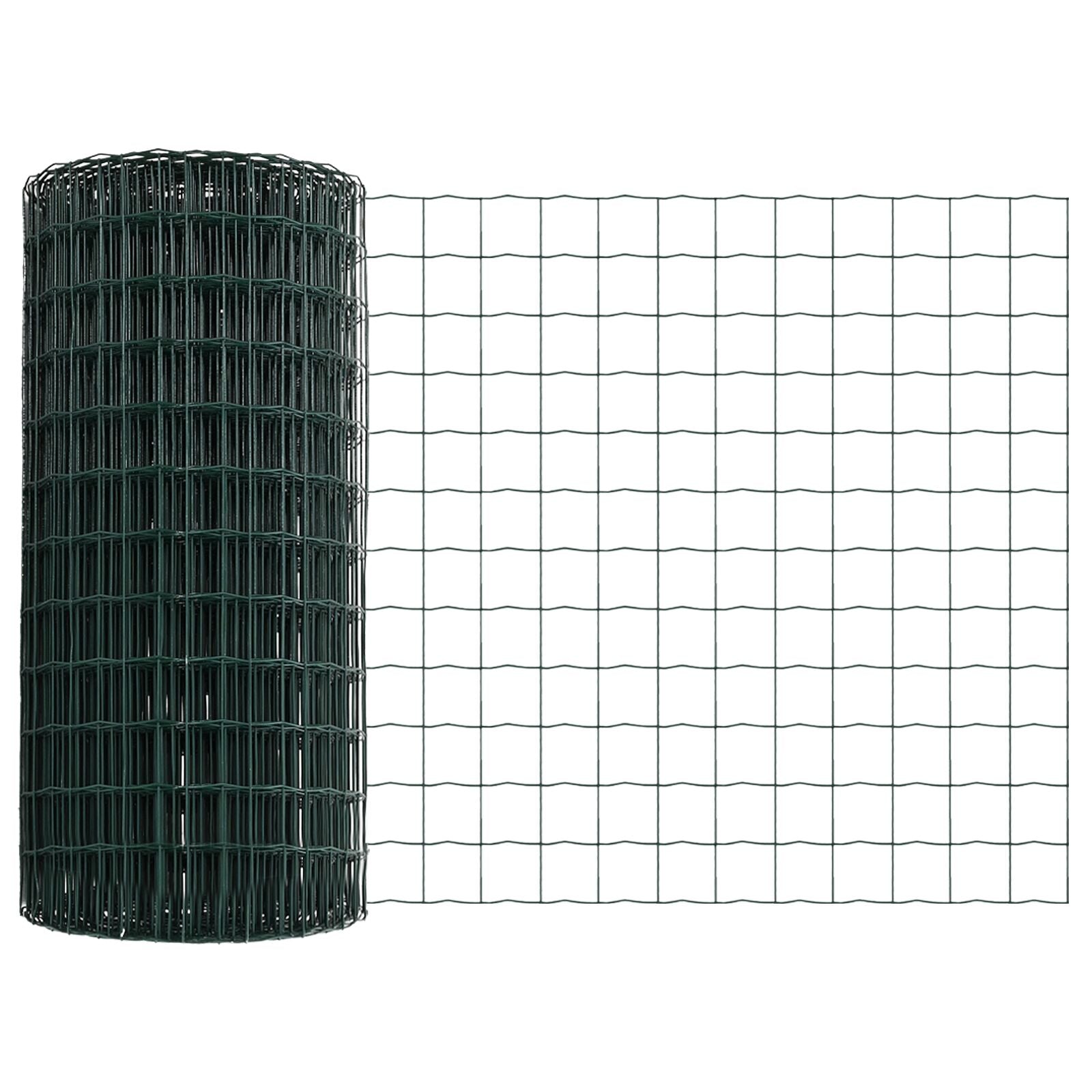 Euro Omheining Met 5 U-Paaltjes Groen 0.6X10 M Staal