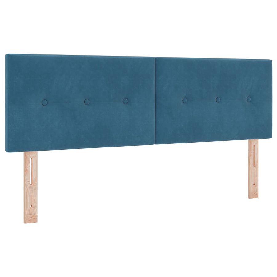 Hoofdbord Knopgetuft Fluweel Donkerblauw 160 cm Laag hoofdbord