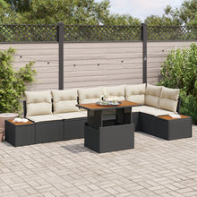 Tuinbankset 7-Delige Set Beige Poly Rattan 4-Persoons Buitenbank