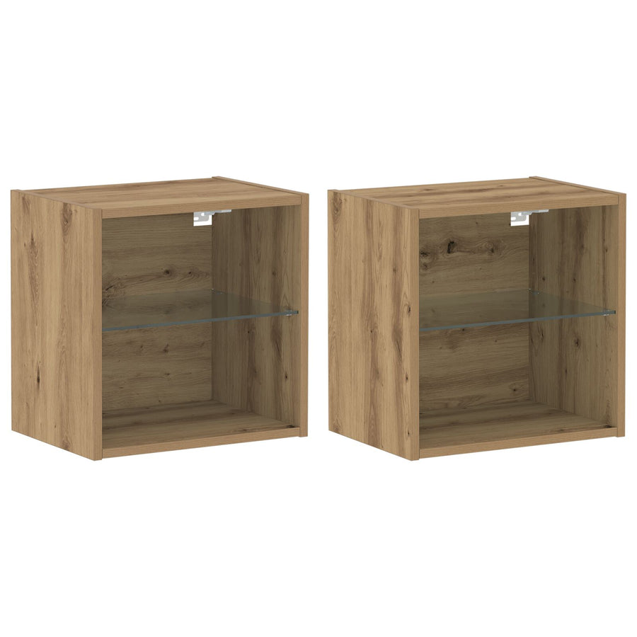 Zwevende Plank 2 Stuks 40X28.5X40 Cm Bewerkt Hout Artisan eiken