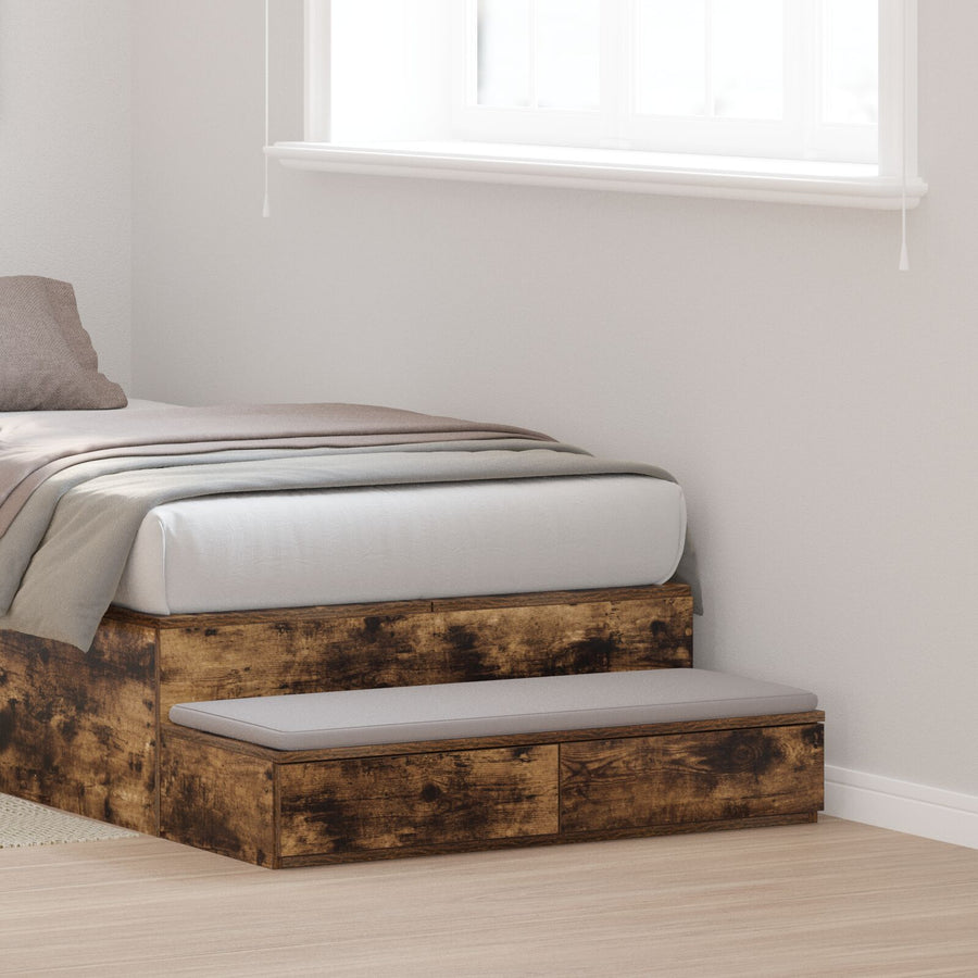 Bedlade 100X36,5X16,5 Cm Gelaagd Hout Gerookt eiken 100 x 36.5 x 16.5 cm