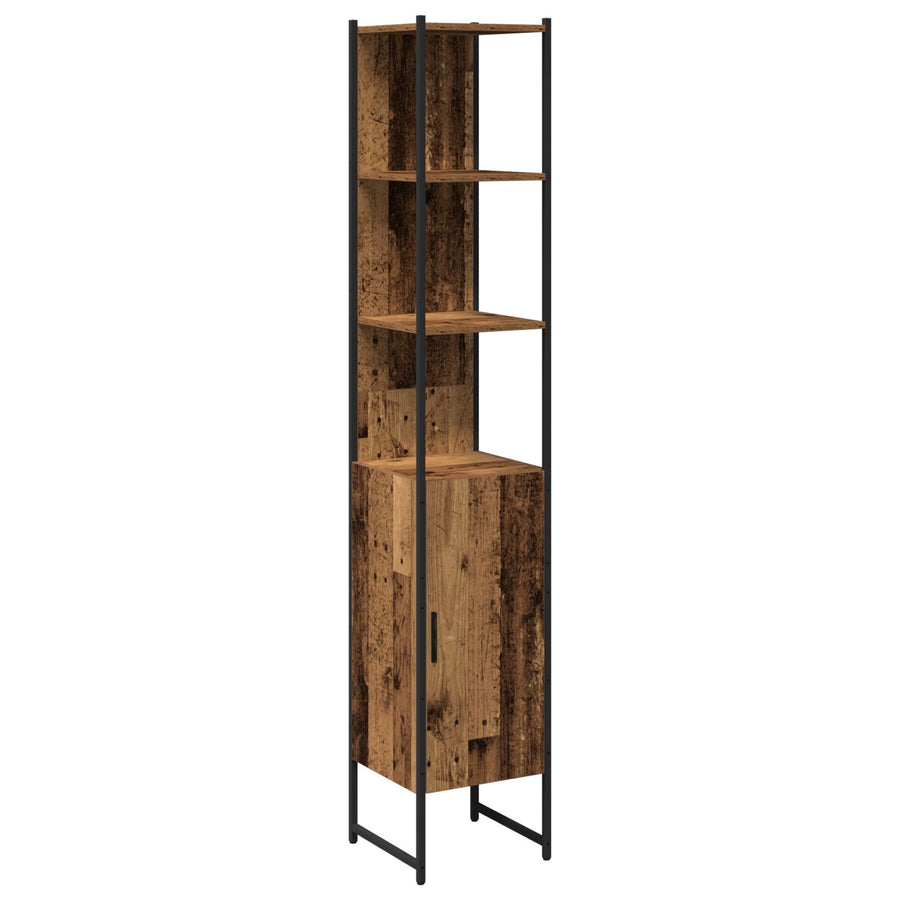 Badkamerkast Oude Hout 33X33X185,5 Cm Ingenieuw Hout