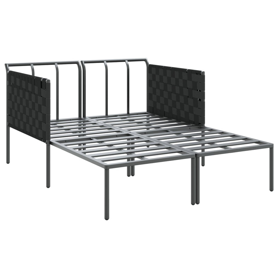 Zonnebed Met Kussens Voor 2 Personen Antraciet 115X153X69,5 Cm Staal Donkergrijs