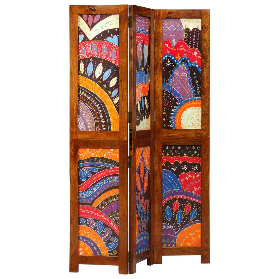 Ruimteverdeler 3 Panelen Honingbruin Massief Hout Acacia 35 x 1.5 x 160 cm