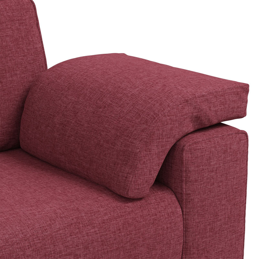Bank Stof, Hout Regulier Bank Rechthoekig Modern Wind Rood 140 cm