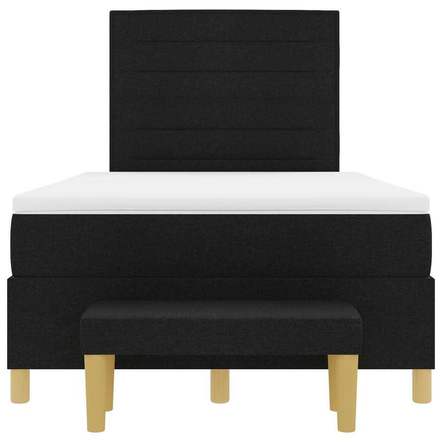 Boxspringbed Met Matras & Bank Zwart 120X190 Cm Stof Blauw