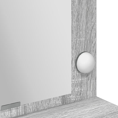 Make-Uptafel Met Led-Lampjes Grijs sonoma 100 x 41 x 135 cm