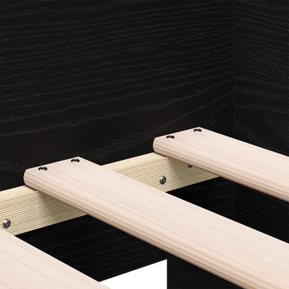 Dagbed Zwart Eiken Bewerkt Hout 90 X 200 Cm Duurzaam Dagbed