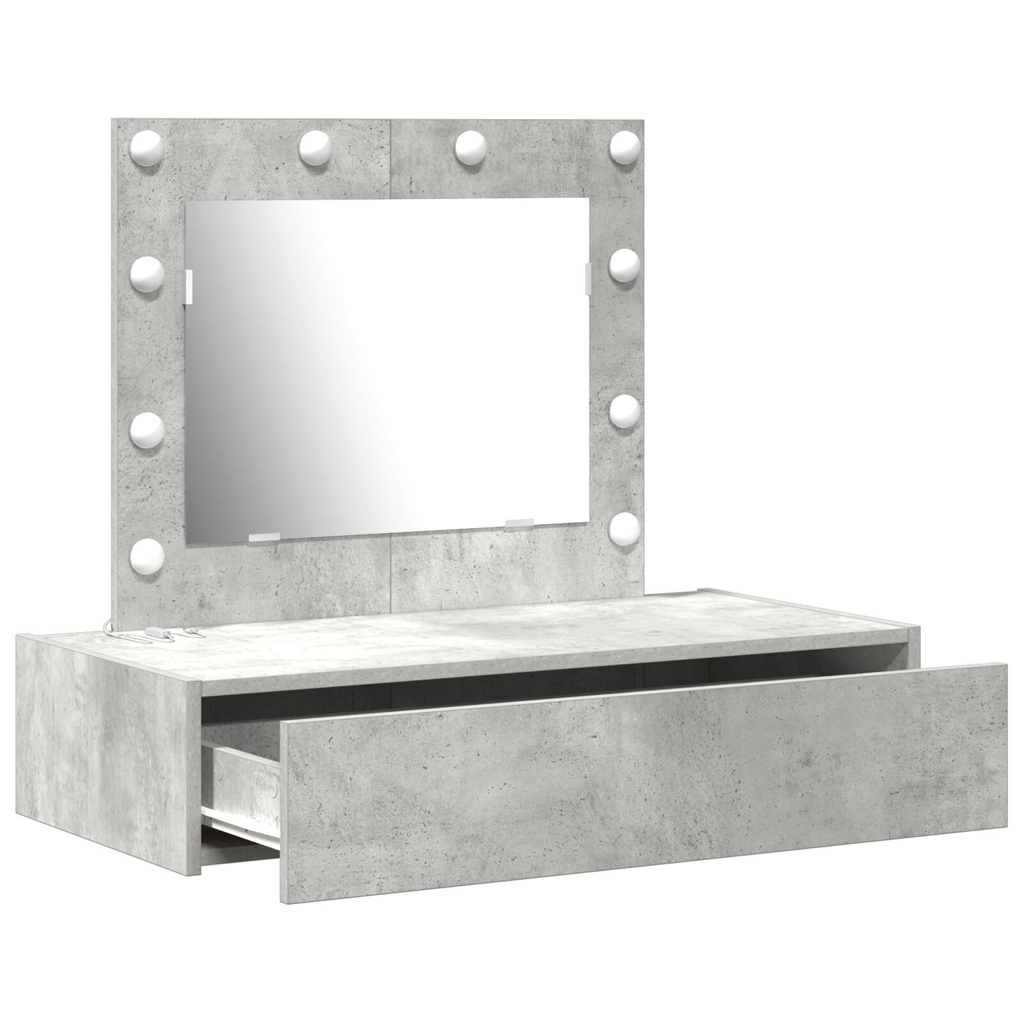 Wandgemonteerde Kaptafel Lichten 83 x 40 x 70 cm Betonnen grijs met LED