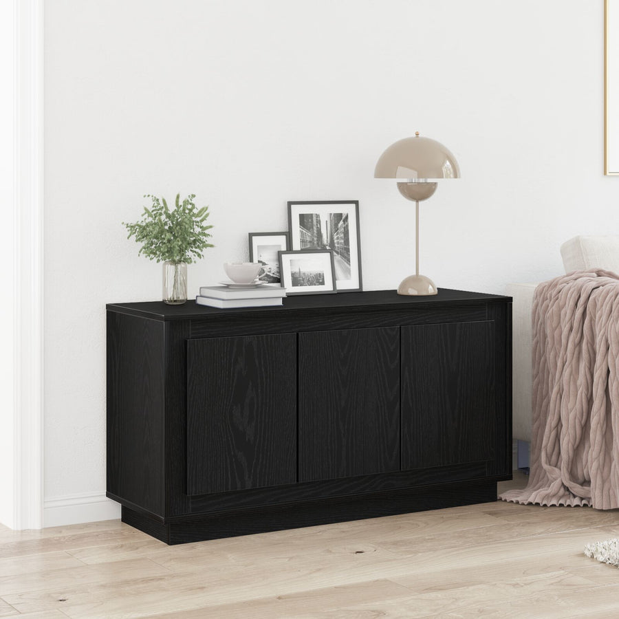 Sideboard Zwart Eiken 102X35X55 Cm Engineered Wood