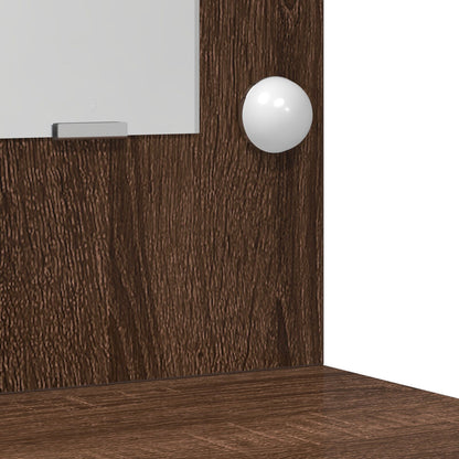 Kaptafel Met Led-Verlichting Bruin eiken 78,5 x 41 x 135 cm