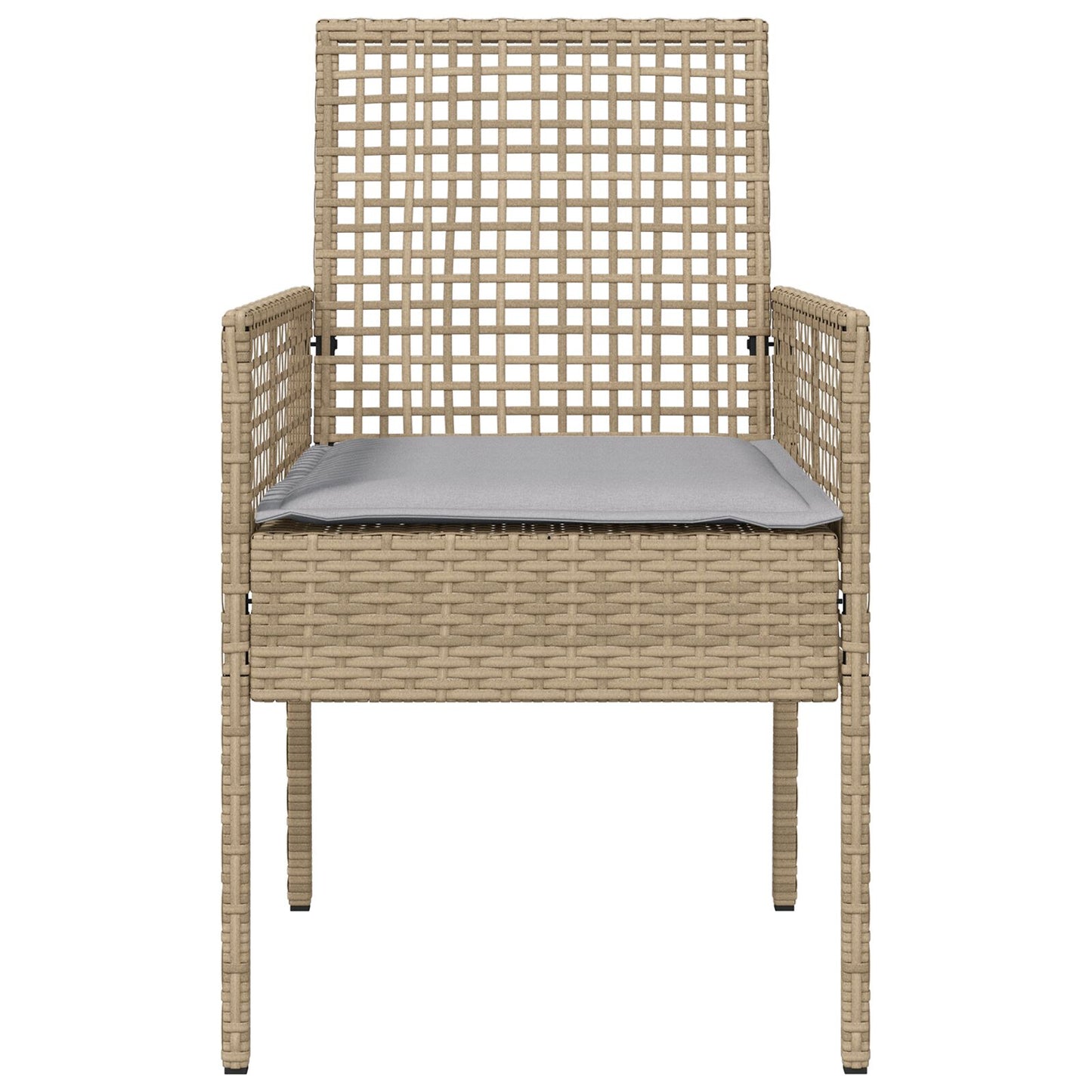 Tuinstoelen 2 Stuks Met Kussens Poly Rattan Gemengd beige en lichtgrijs
