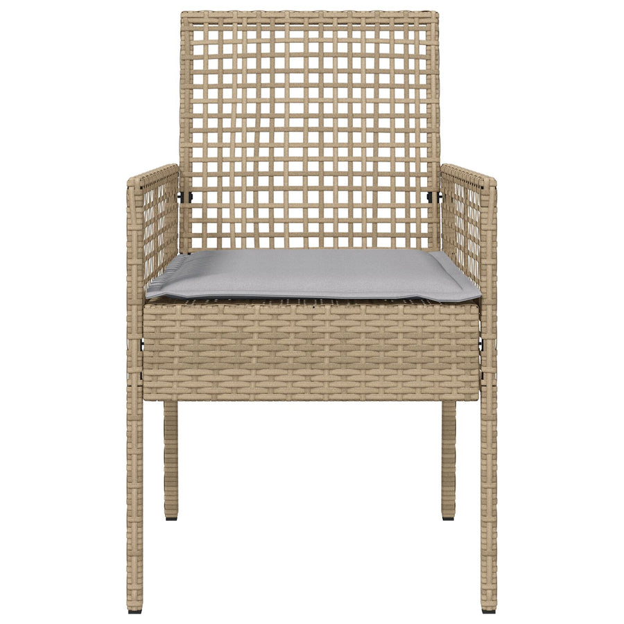 Tuinstoelen 2 Stuks Met Kussens Poly Rattan Gemengd beige en lichtgrijs
