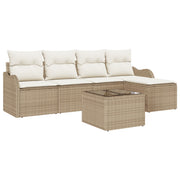 Tuinset poly rattan beige 5-delig