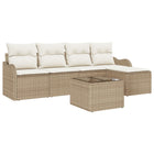 Tuinset poly rattan beige 5-delig