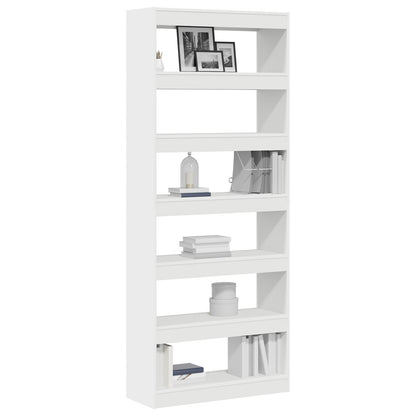 Witte Boekenplank Wit Bewerkt Hout 80 X 30 X 198 Cm Opslag