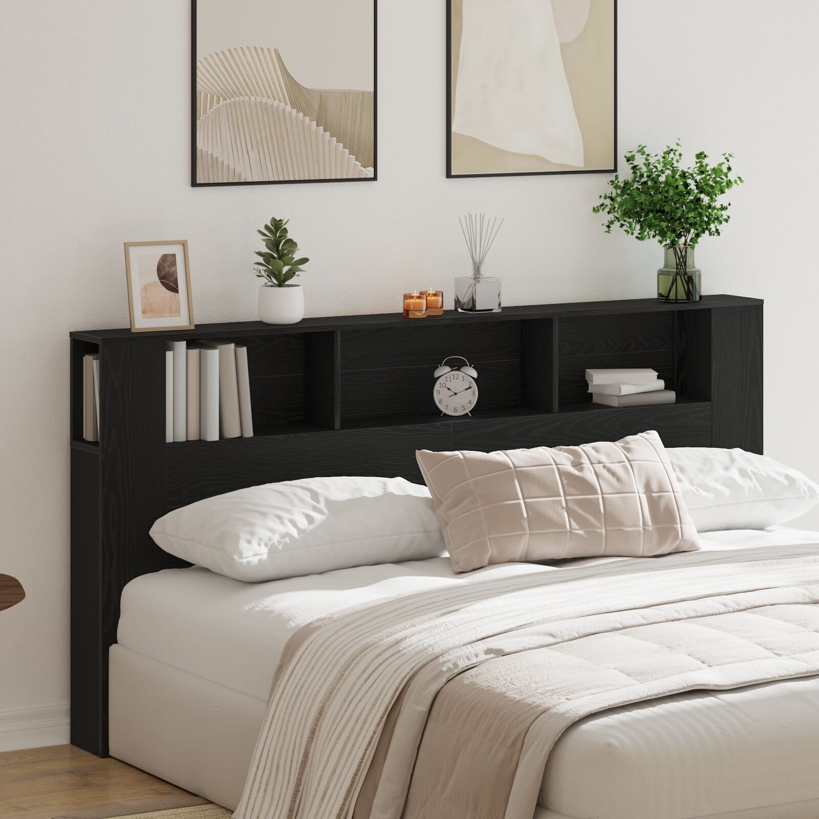 Hoofdeinde Kast 200X18,5X104,5 Cm Zwart eiken